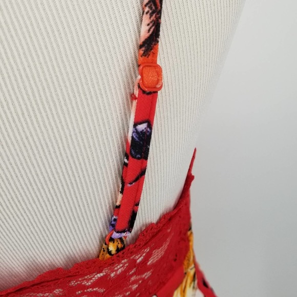 Trixxi Juniors' Floral Lace-Back Fit & Flare Mini Dress Size XL NEW - Picture 9 of 16